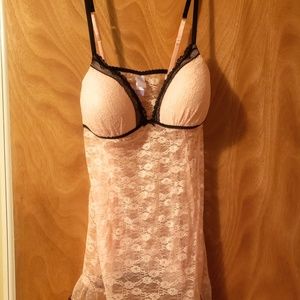 NWOT Pink Lacy Babydoll Lingerie